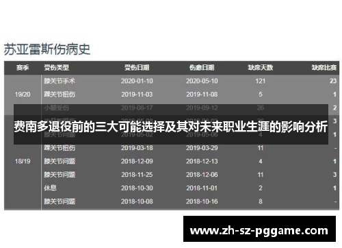 费南多退役前的三大可能选择及其对未来职业生涯的影响分析
