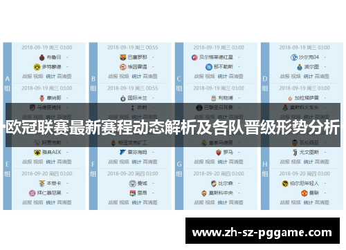 欧冠联赛最新赛程动态解析及各队晋级形势分析